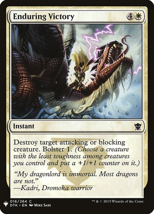 MTG Card Title: Enduring Victory PLST/DTK-16