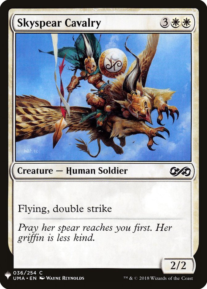 MTG Card Title: Skyspear Cavalry PLST/UMA-36
