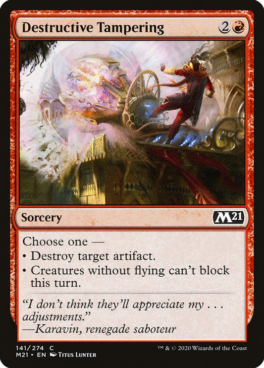 MTG Card Title: Destructive Tampering M21/141