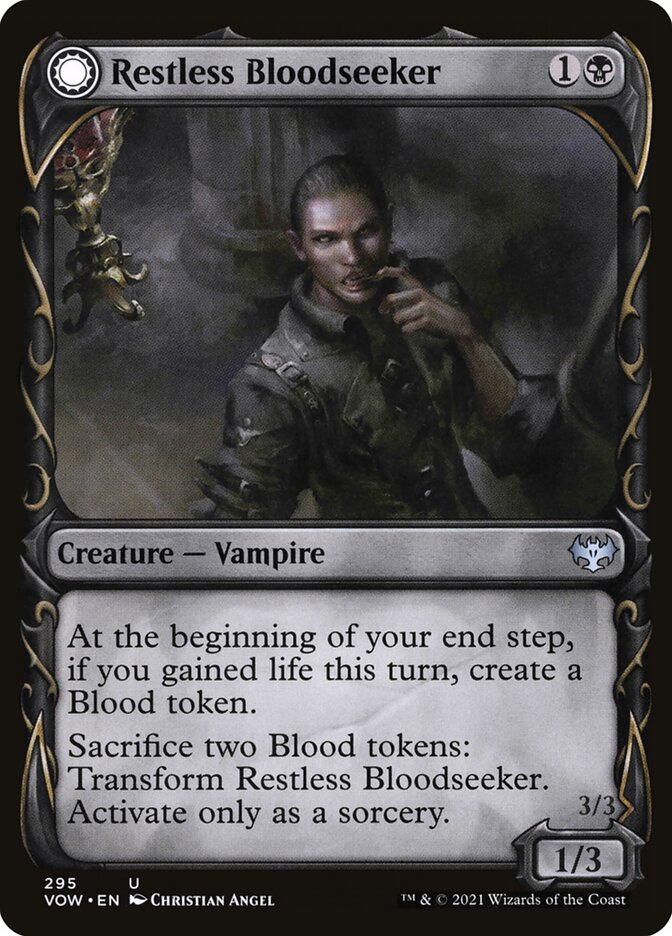 MTG Card Title: Restless Bloodseeker // Bloodsoaked Reveler VOW/295