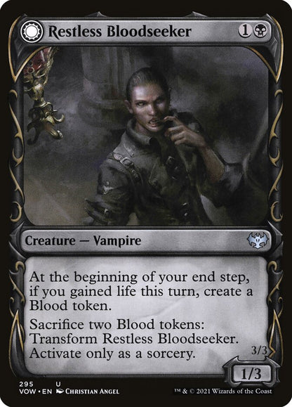 MTG Card Title: Restless Bloodseeker // Bloodsoaked Reveler VOW/295