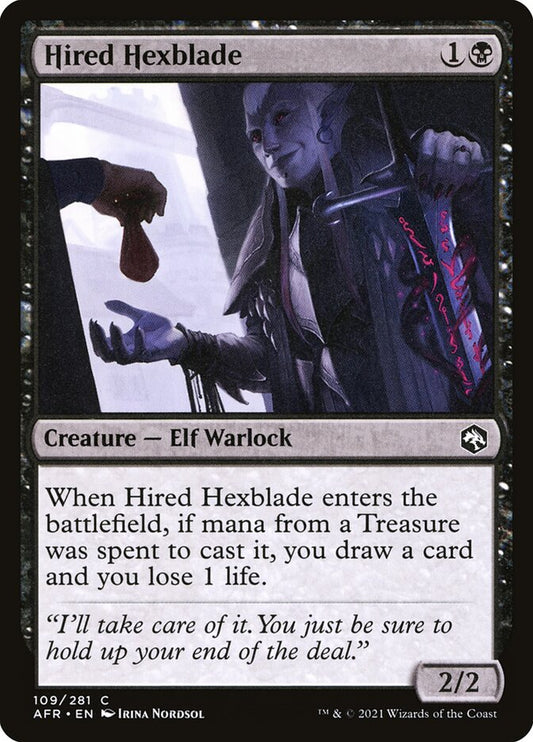 MTG Card Title: Hired Hexblade AFR/109