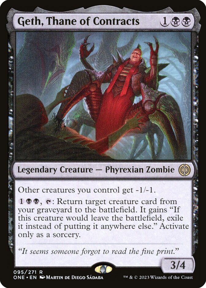 MTG Card Title: Geth, Thane of Contracts ONE/95