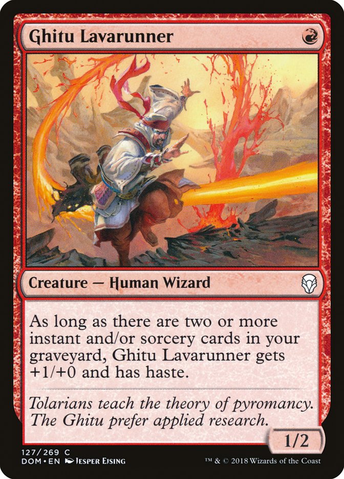 MTG Card Title: Ghitu Lavarunner DOM/127