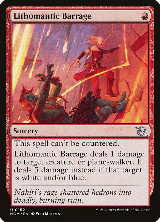 MTG Card Title: Lithomantic Barrage MOM/152