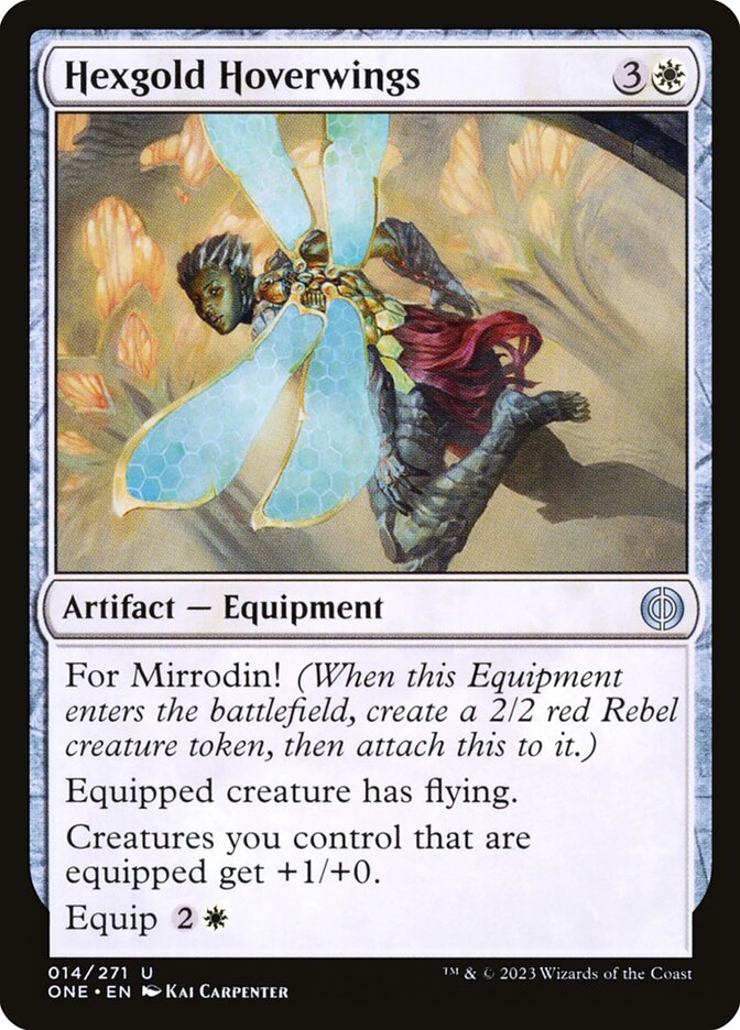 MTG Card Title: Hexgold Hoverwings ONE/14
