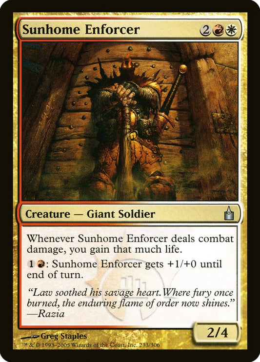 MTG Card Title: Sunhome Enforcer RAV/233