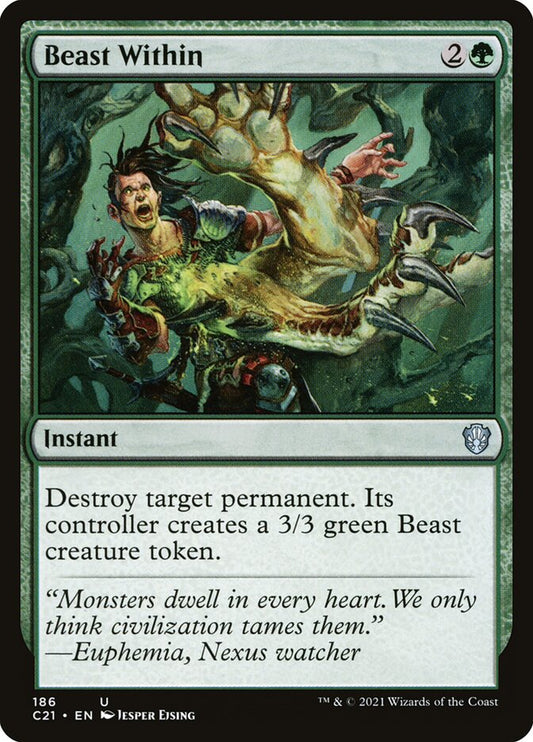 MTG Card Title: Beast Within C21/186