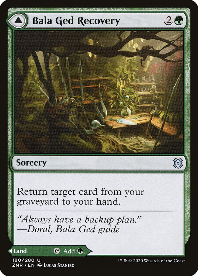 MTG Card Title: Bala Ged Recovery // Bala Ged Sanctuary ZNR/180