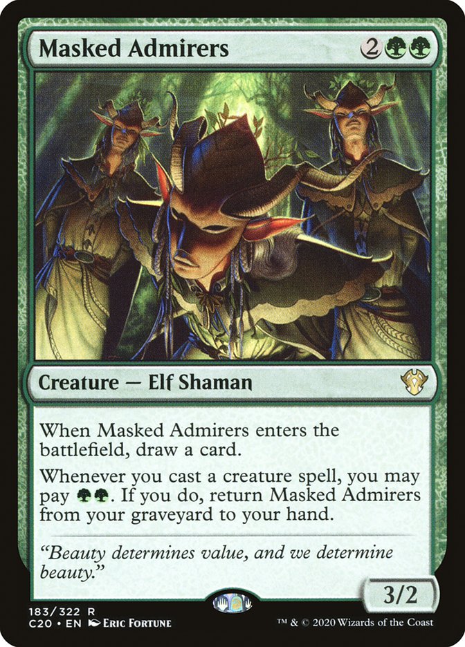 MTG Card Title: Masked Admirers C20/183