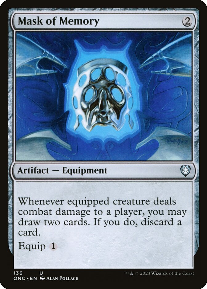 MTG Card Title: Mask of Memory ONC/136