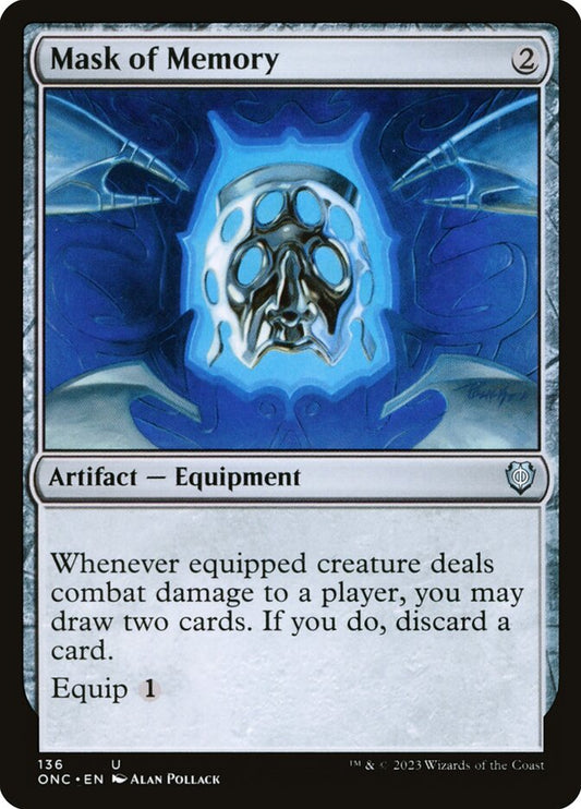 MTG Card Title: Mask of Memory ONC/136