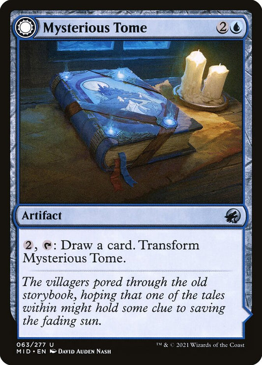 MTG Card Title: Mysterious Tome // Chilling Chronicle MID/63