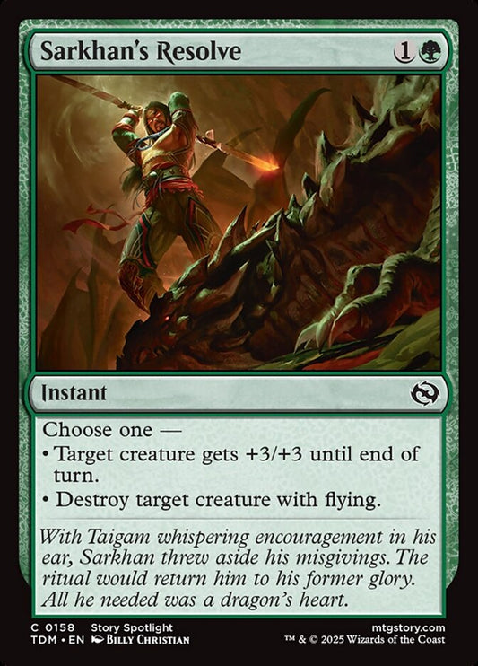 MTG Card Title: Sarkhan's Resolve TDM/158