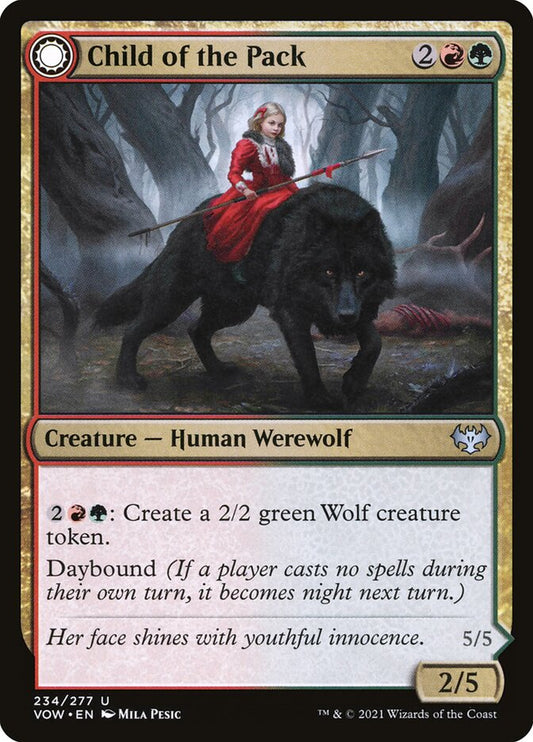 MTG Card Title: Child of the Pack // Savage Packmate VOW/234