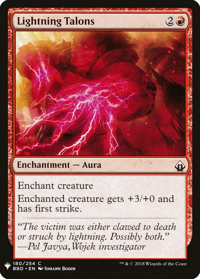 MTG Card Title: Lightning Talons PLST/BBD-180