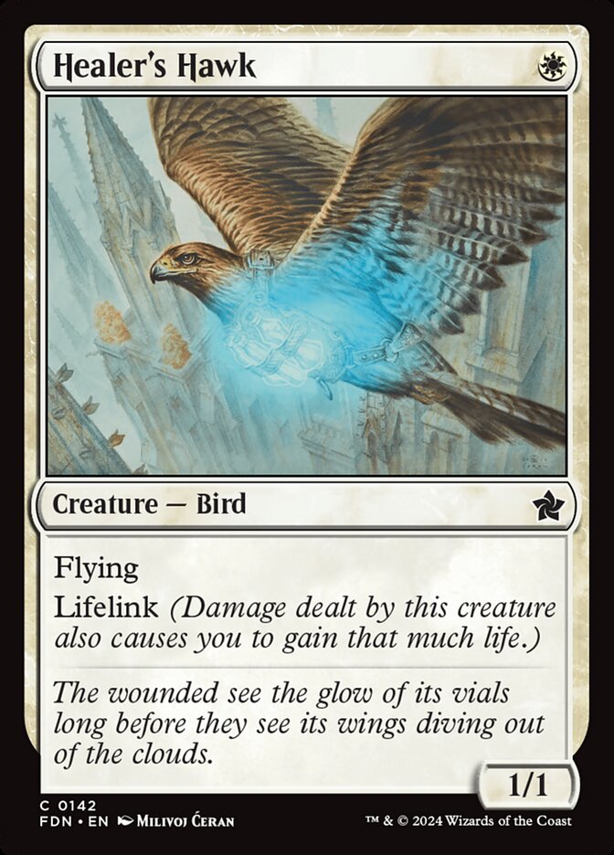 MTG Card Title: Healer's Hawk FDN/142