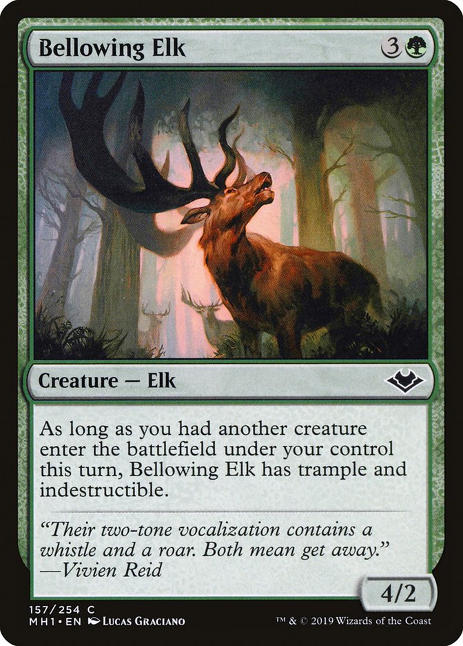 MTG Card Title: Bellowing Elk MH1/157