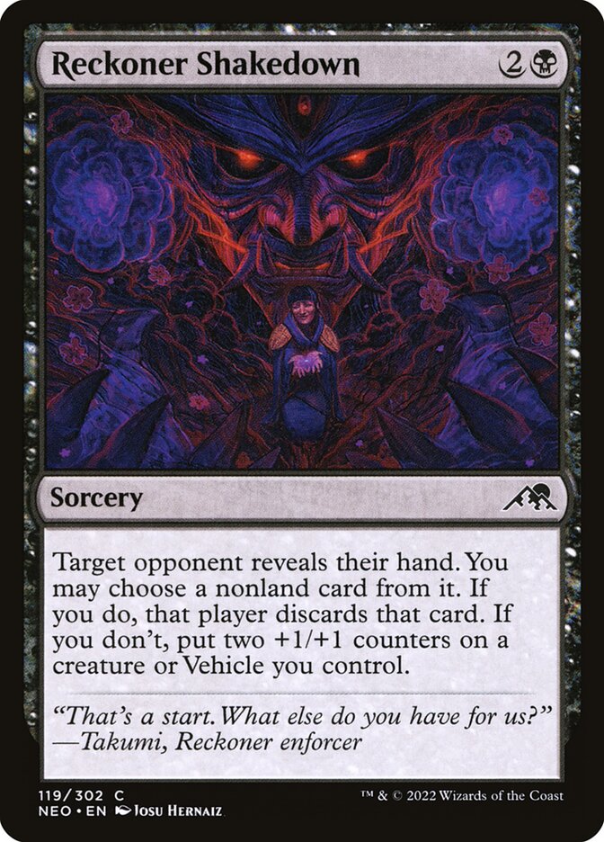MTG Card Title: Reckoner Shakedown NEO/119
