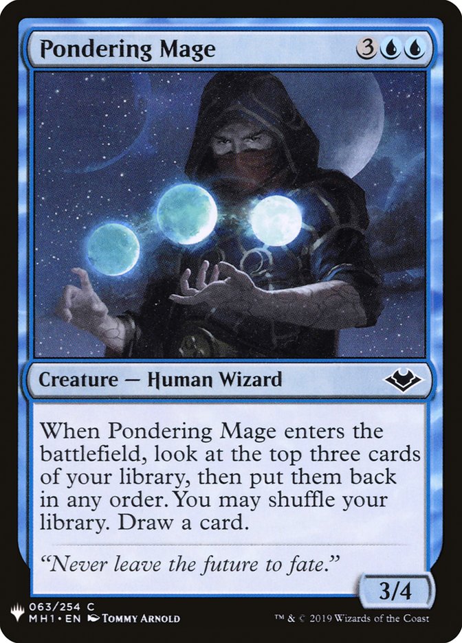 MTG Card Title: Pondering Mage PLST/MH1-63