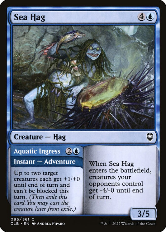 MTG Card Title: Sea Hag // Aquatic Ingress CLB/95