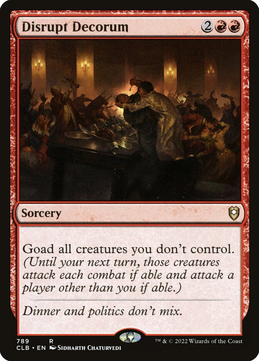 MTG Card Title: Disrupt Decorum CLB/789