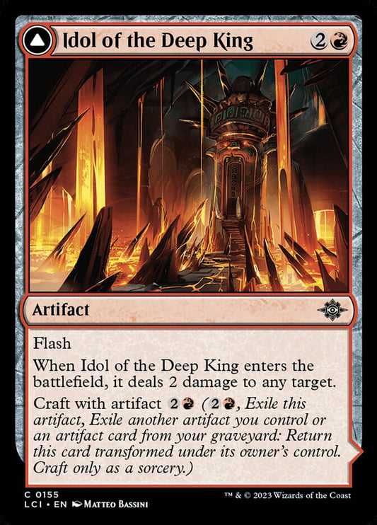 MTG Card Title: Idol of the Deep King // Sovereign's Macuahuitl LCI/155