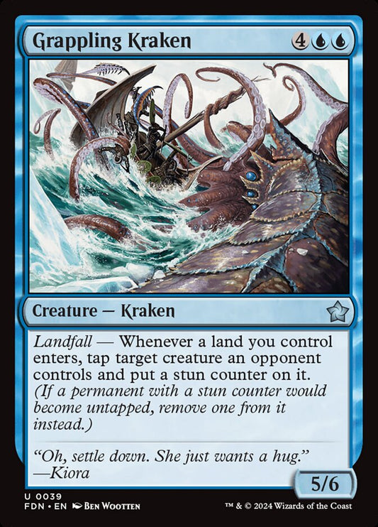 MTG Card Title: Grappling Kraken FDN/39