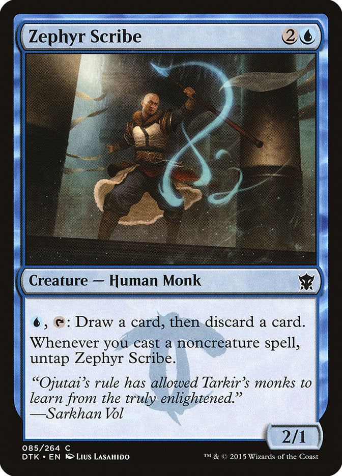 MTG Card Title: Zephyr Scribe DTK/85