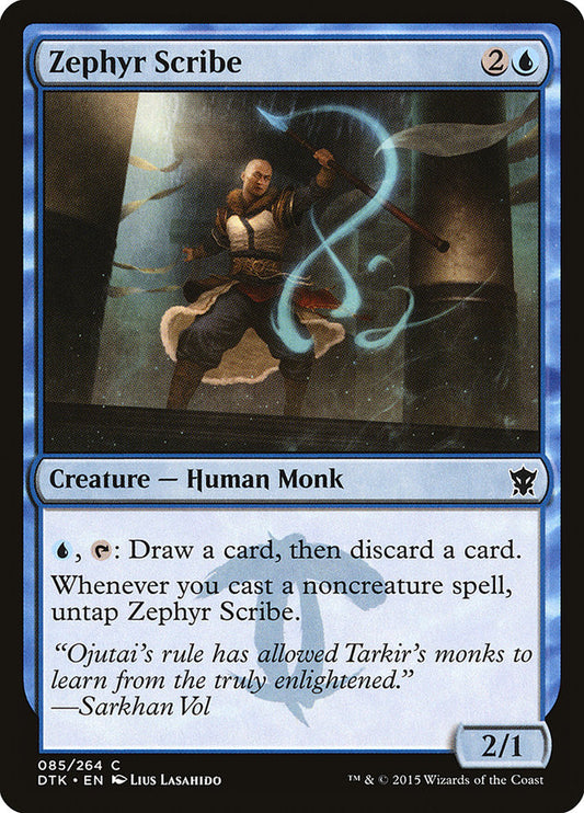 MTG Card Title: Zephyr Scribe DTK/85