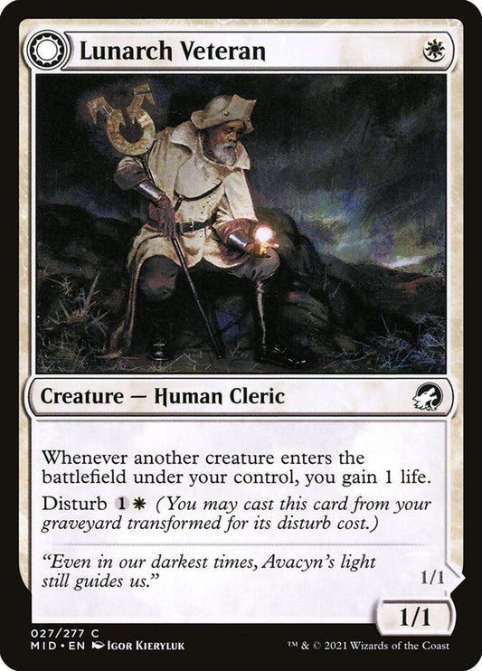 MTG Card Title: Lunarch Veteran // Luminous Phantom MID/27