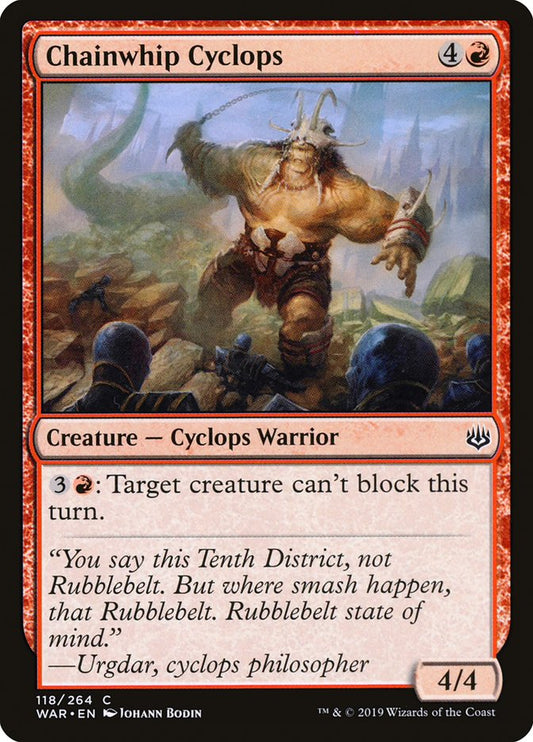 MTG Card Title: Chainwhip Cyclops WAR/118