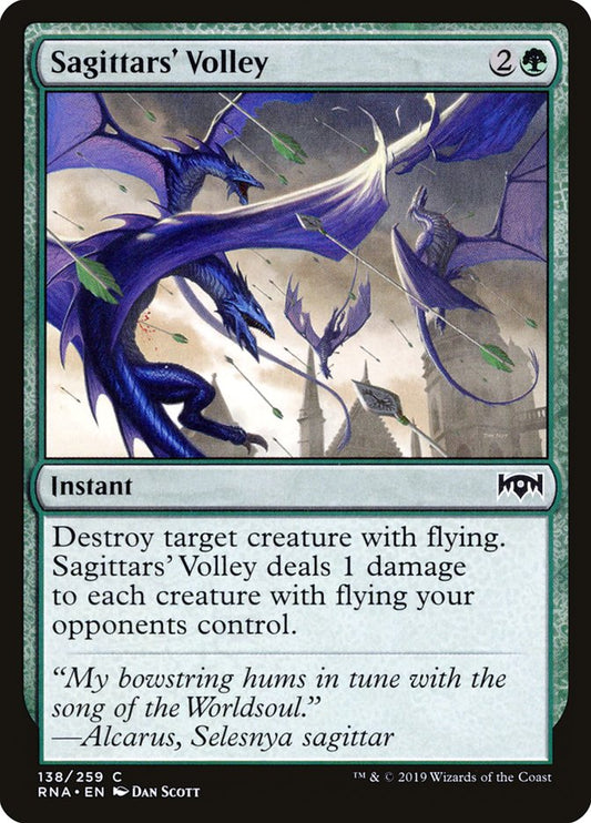 MTG Card Title: Sagittars' Volley RNA/138