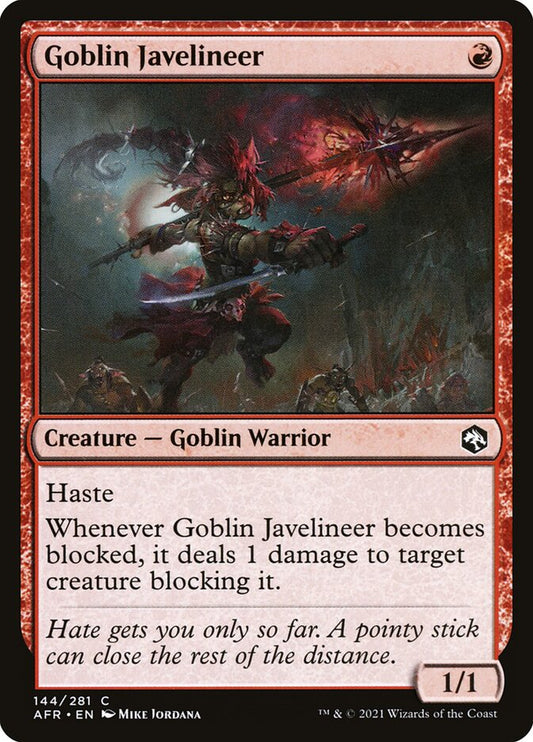 MTG Card Title: Goblin Javelineer AFR/144