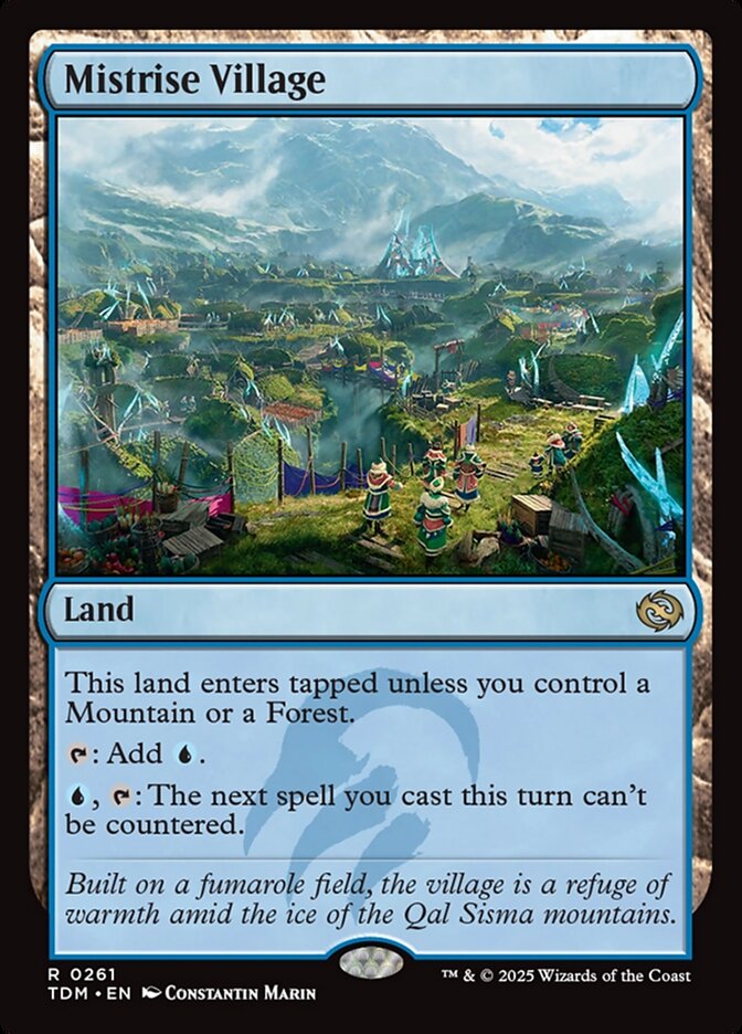 MTG Card Title: Mistrise Village TDM/261