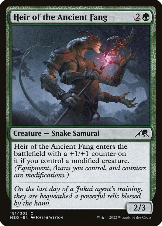 MTG Card Title: Heir of the Ancient Fang NEO/191