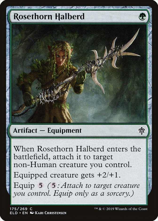 MTG Card Title: Rosethorn Halberd ELD/175