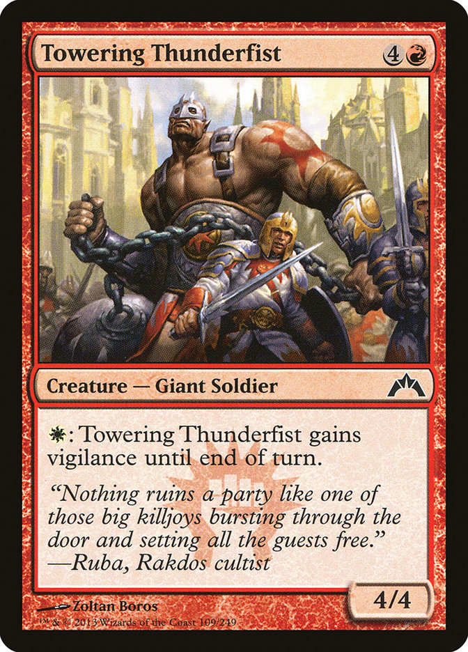 MTG Card Title: Towering Thunderfist GTC/109