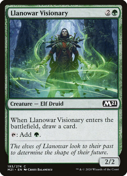 MTG Card Title: Llanowar Visionary M21/193