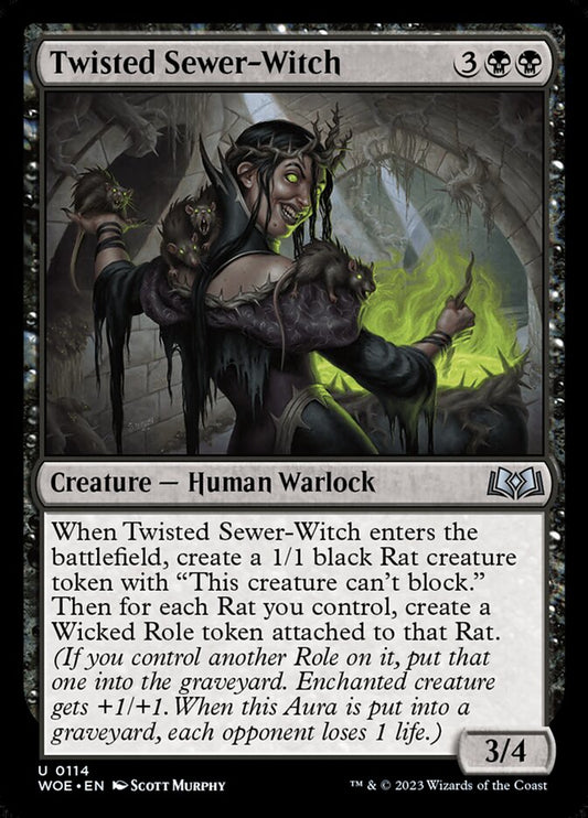 MTG Card Title: Twisted Sewer-Witch WOE/114