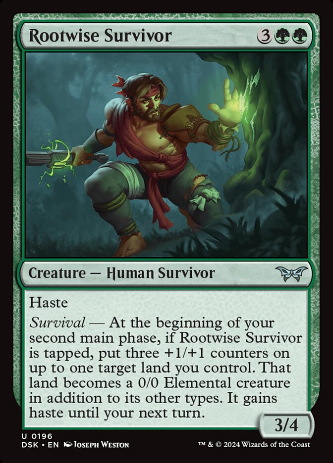 MTG Card Title: Rootwise Survivor DSK/196