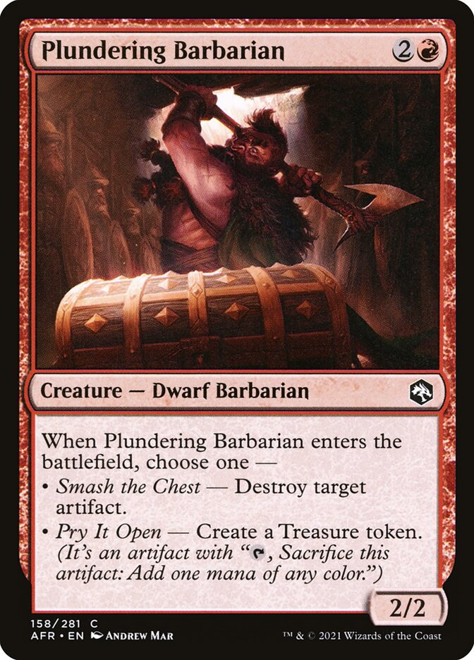MTG Card Title: Plundering Barbarian AFR/158