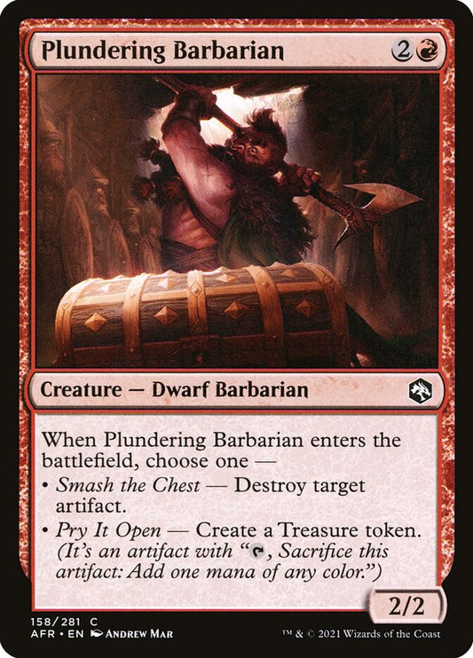 MTG Card Title: Plundering Barbarian AFR/158