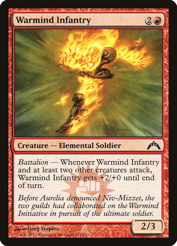 MTG Card Title: Warmind Infantry GTC/111
