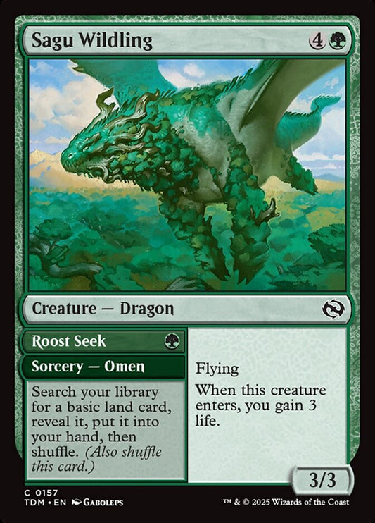 MTG Card Title: Sagu Wildling // Roost Seek TDM/157