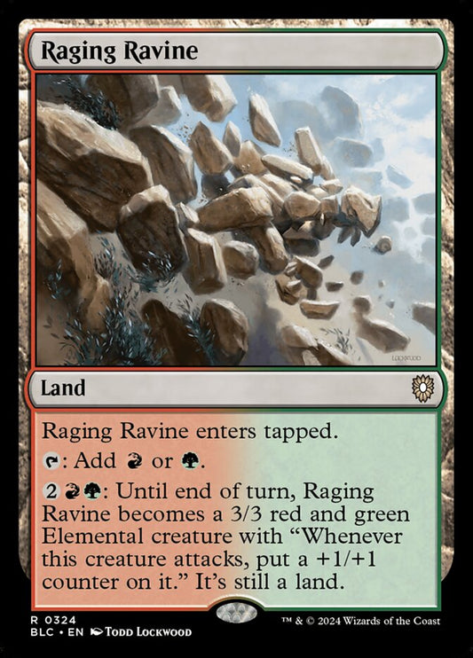 MTG Card Title: Raging Ravine BLC/324
