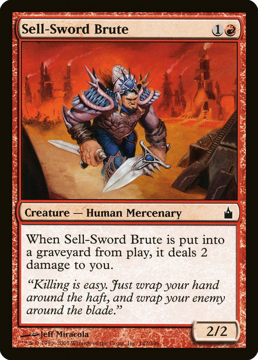 MTG Card Title: Sell-Sword Brute RAV/142