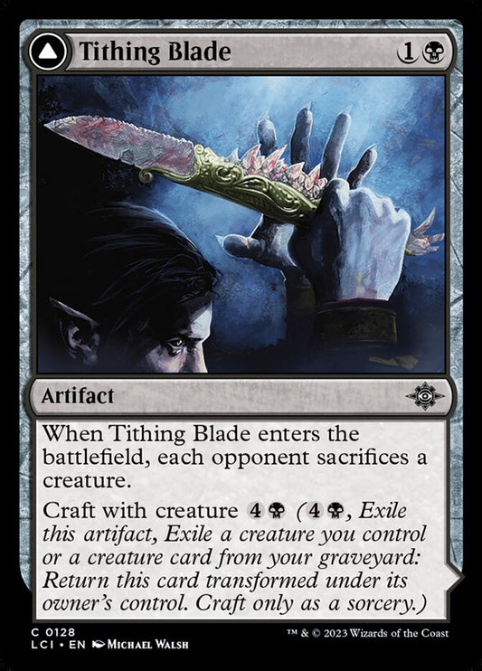 MTG Card Title: Tithing Blade // Consuming Sepulcher LCI/128