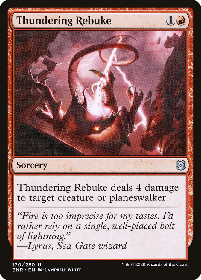 MTG Card Title: Thundering Rebuke ZNR/170