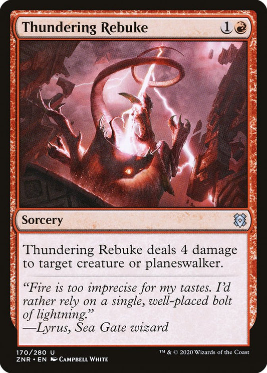 MTG Card Title: Thundering Rebuke ZNR/170